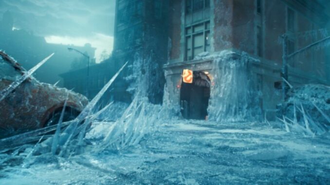 Ghostbusters firehouse in ice