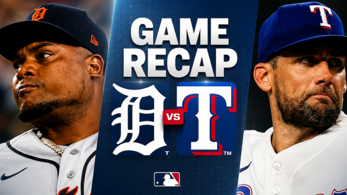 ramber Valdez pitches for the Detroit Tigers against the Texas Rangers during a 10-4 loss at Globe Life Field.